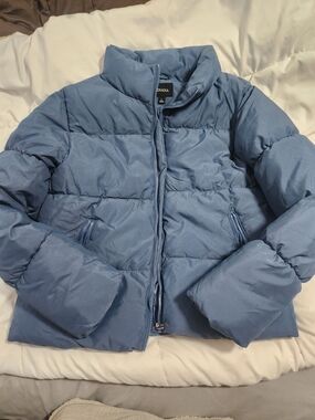Zenana Outfitters Dusty Blue Puffer Jacket